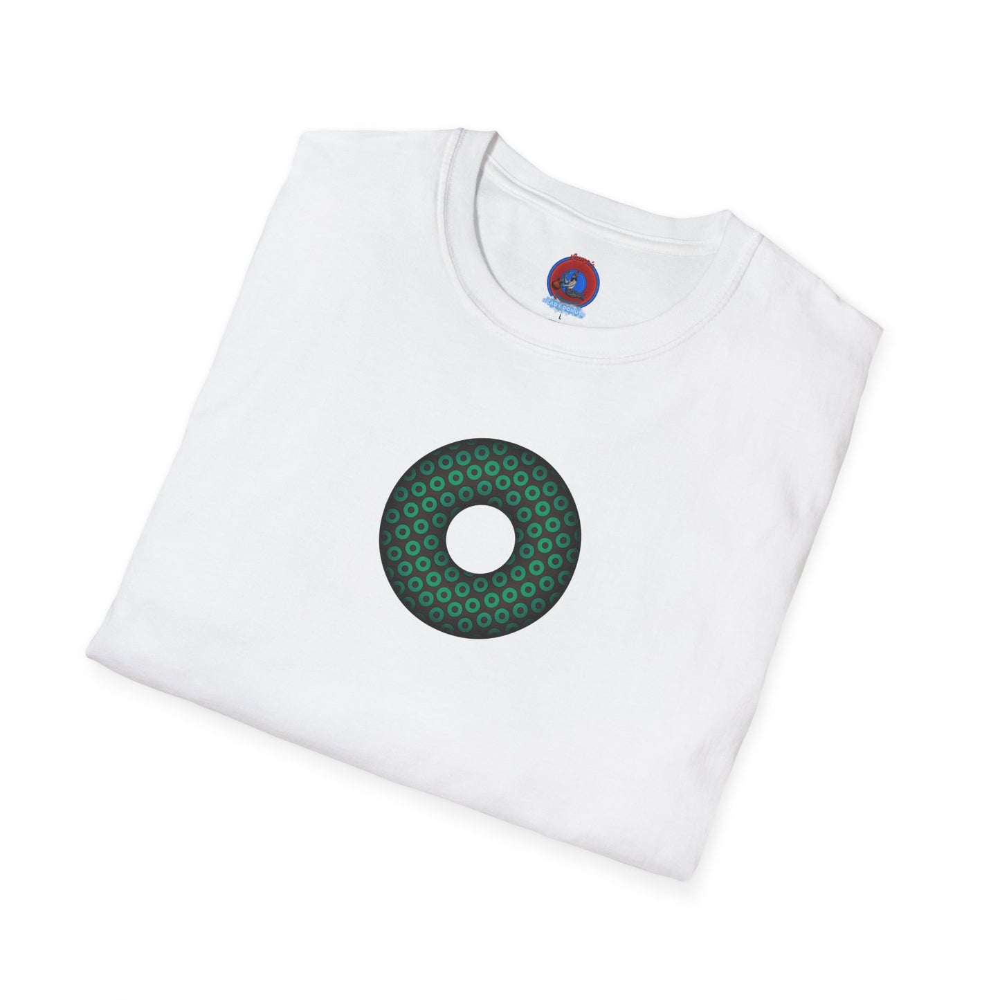 Plain Donuts/Unisex Soft-Style - "Plain Paradoxical Grided Donuts" - green/dark gray donuts