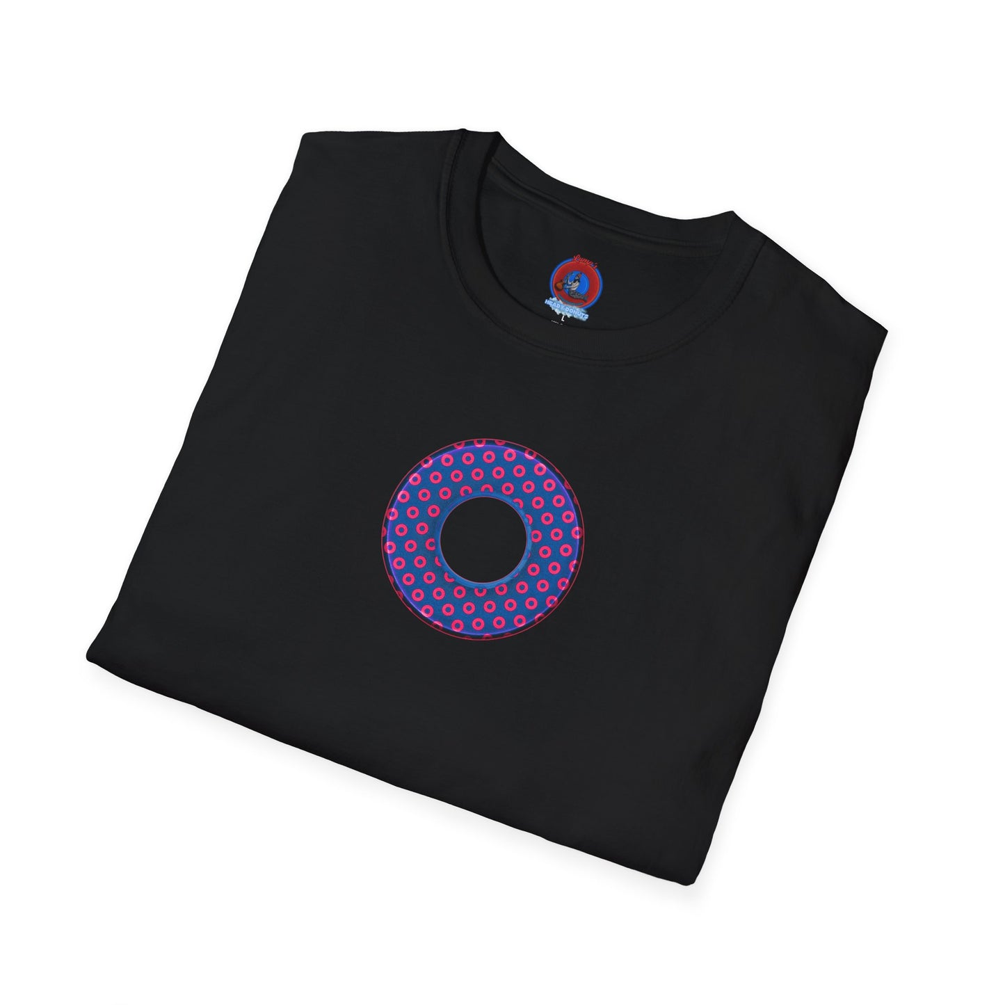 Plain Donuts/Unisex Soft-Style - "Plain Electric Paradoxical Donuts" - hot pink/navy blue donuts