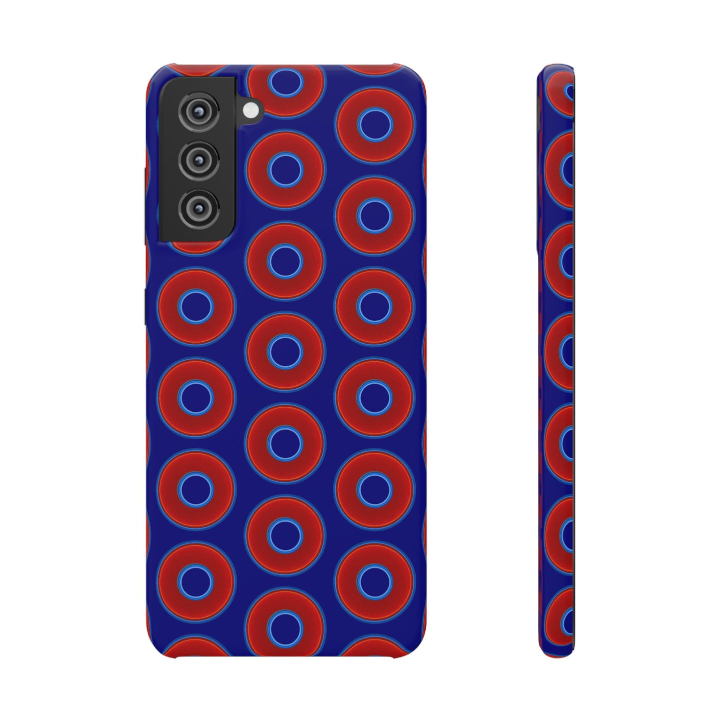 Lumpy Donut Snap Case - red vivid donut print w/vivid navy blue background