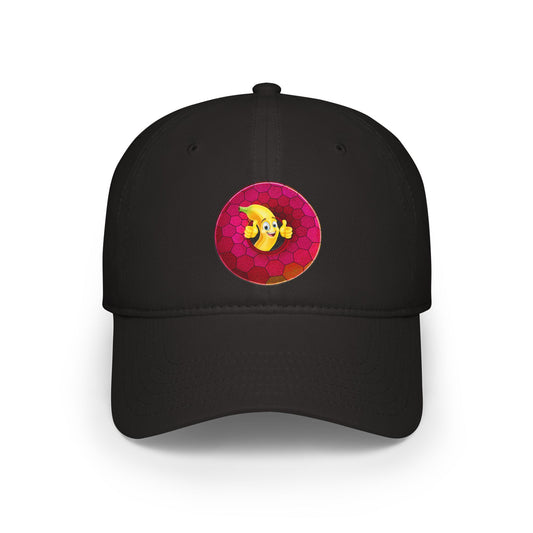 Lumpy Donut Baseball Cap - "This Donut Hat is Bananas" - variant 5 - magenta hexadonut w/