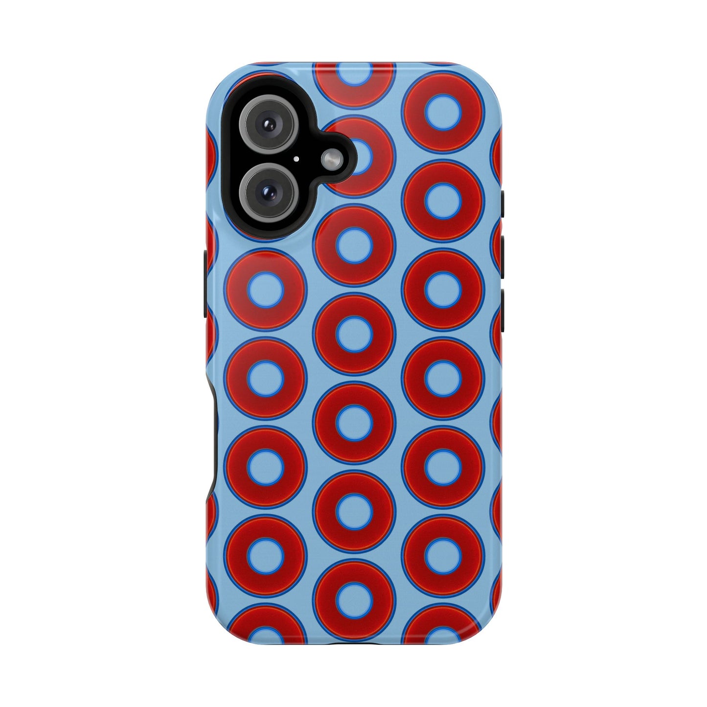 Magnetic Tough Donut Case - red vivid donut print w/sky blue background