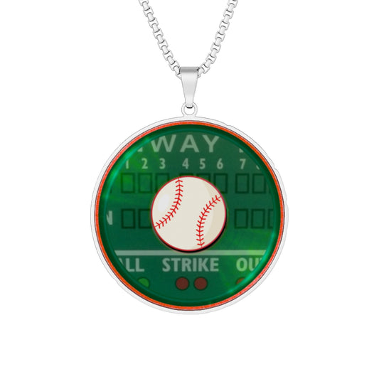 Lump's Heady Donut Necklace - 1" x 1" Stainless Steel Pendant - "Phenway Ballpark Donuts" - green monsta donut - variant 4