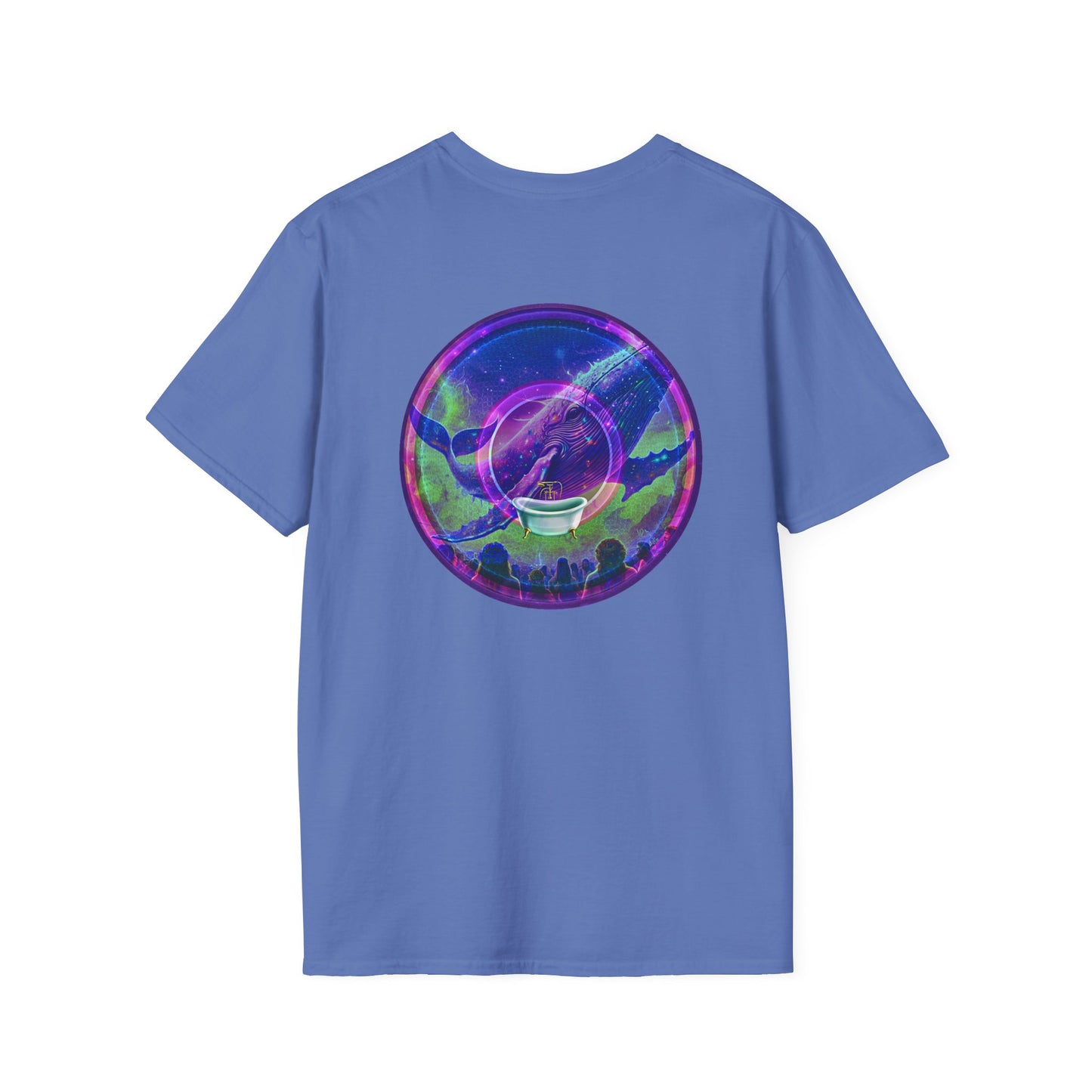 Classic Donut Tee - Unisex Soft-Style - "A Purple Humpback Whale of a Good Time" - variant 2 - purple picture donut