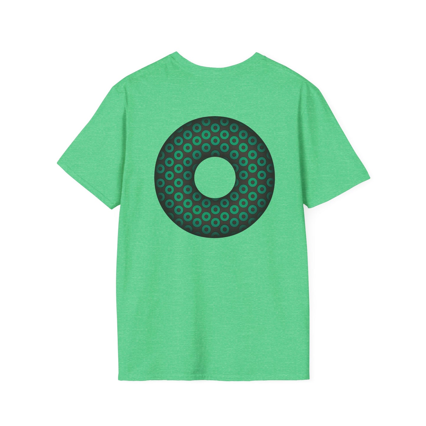 Plain Donuts/Unisex Soft-Style - "Plain Paradoxical Grided Donuts" - green/dark gray donuts