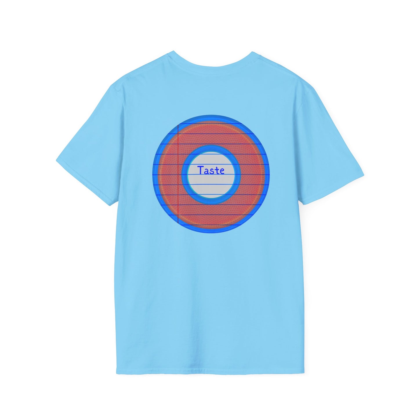 Classic Donut Tee - Unisex Soft-Style - "That's 1 Tasty Donut" - series 1.0  - variant 1 - red donut w/blue ink