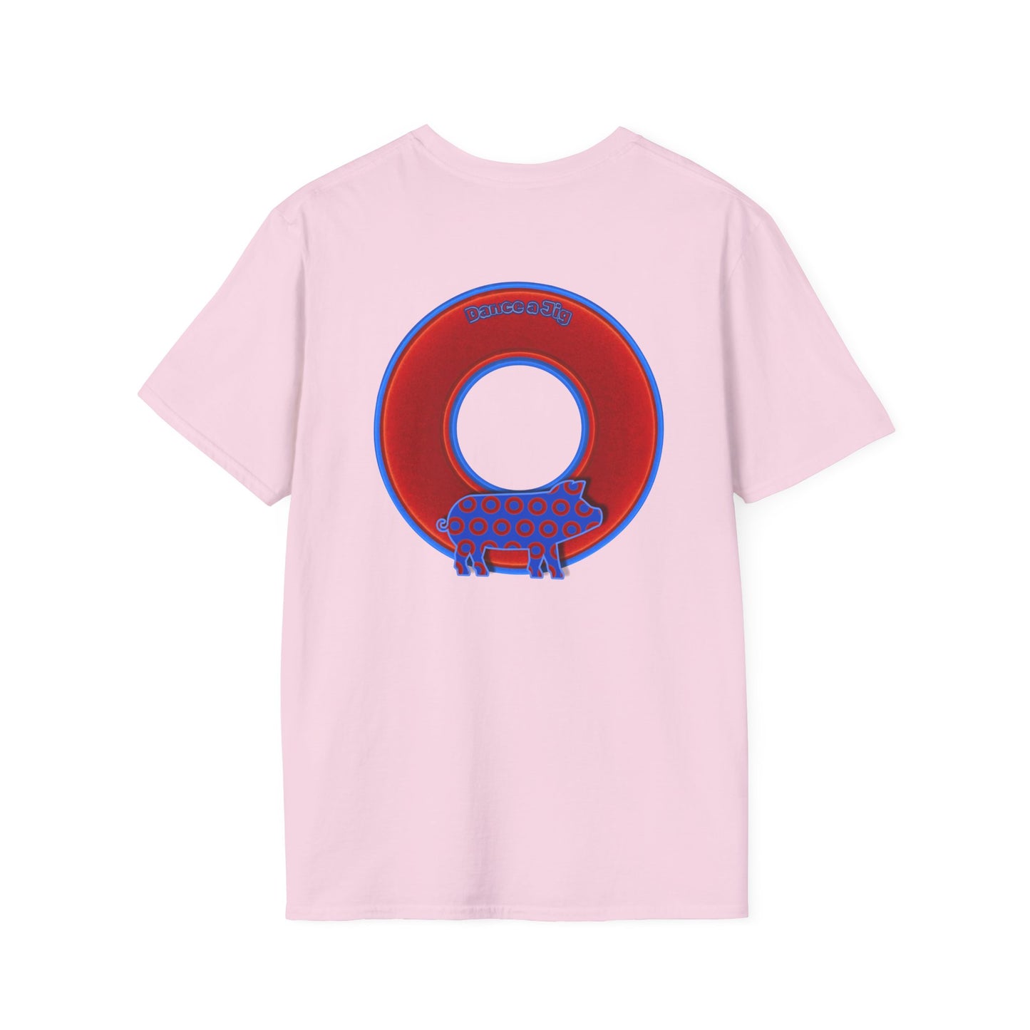 Classic Donut Tee - Unisex Soft-Style - "Guyute's Ugly Donut" - vivid red/blue donut - variant 1