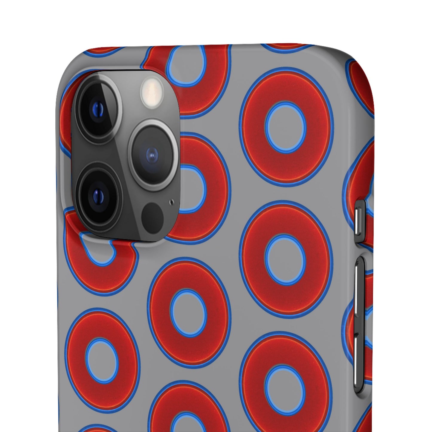 Donut Snap Case - red vivid donut print w/gray background