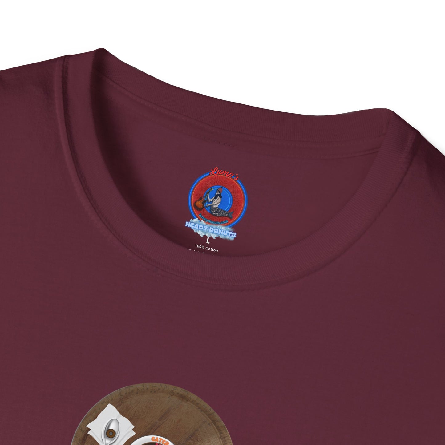 Coffee Traders Tee - Unisex Soft-Style - "Columbia House CDs " - paradoxical donut - variant 1 - coffee front/logo back