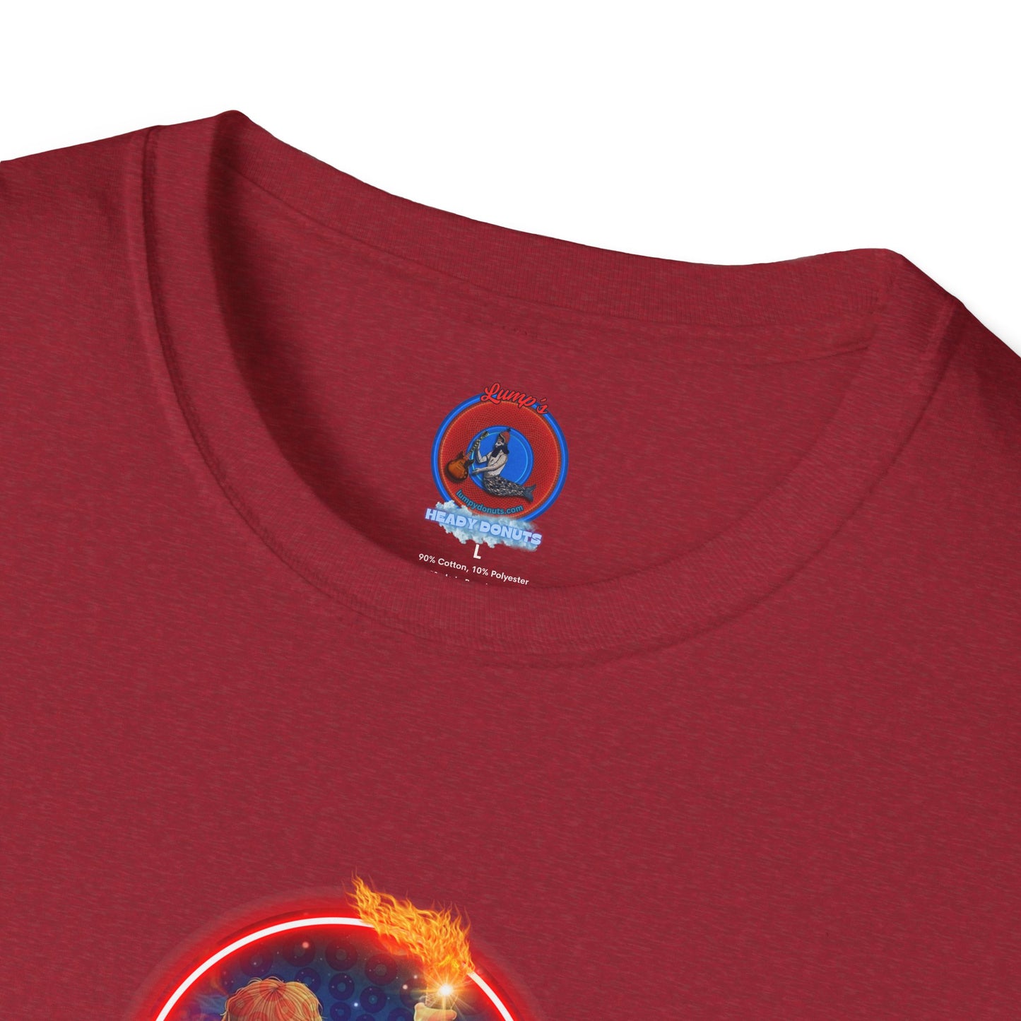 Classic Donut Tee - Unisex Soft-Style - "Torchbearer's Donut " - red donut