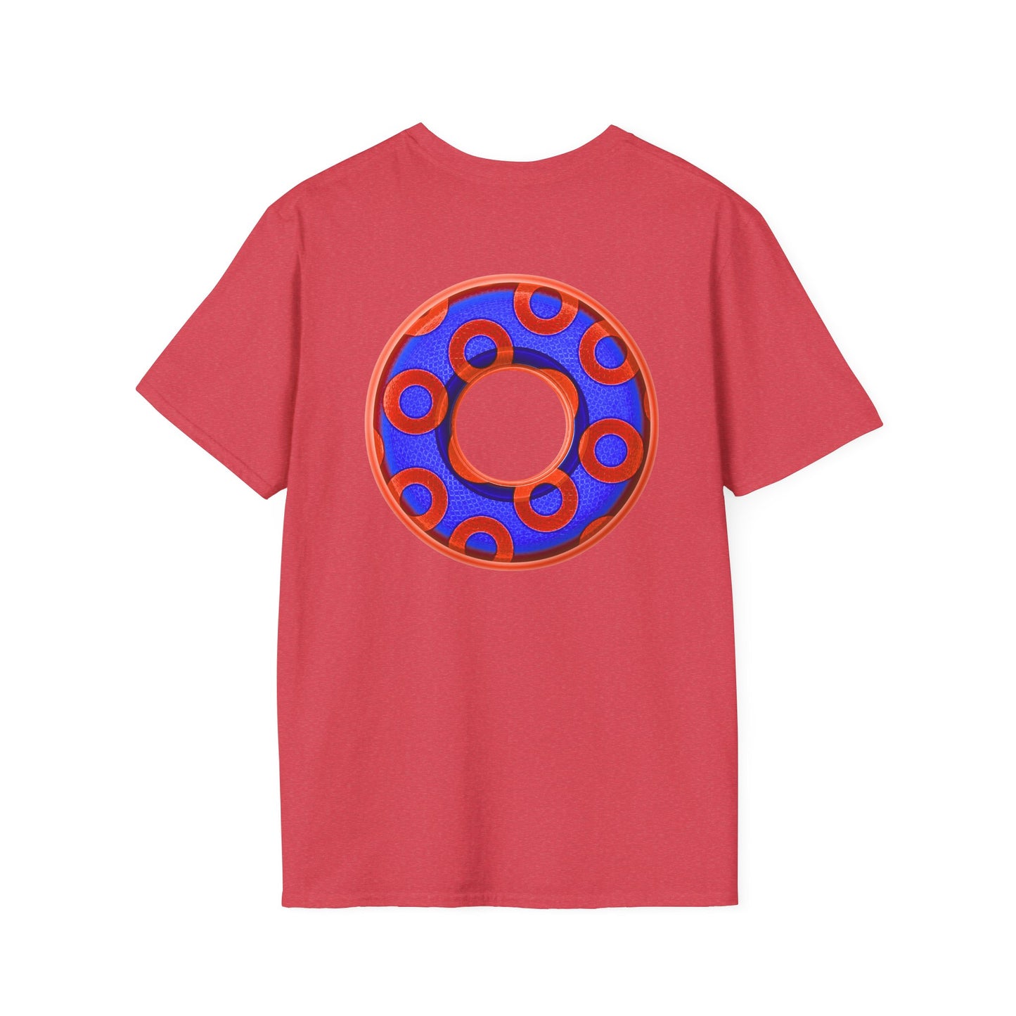 Plain Donuts/Unisex Soft-Style - "Plain Rustic Paradoxical Donuts" - electric blue/red donuts