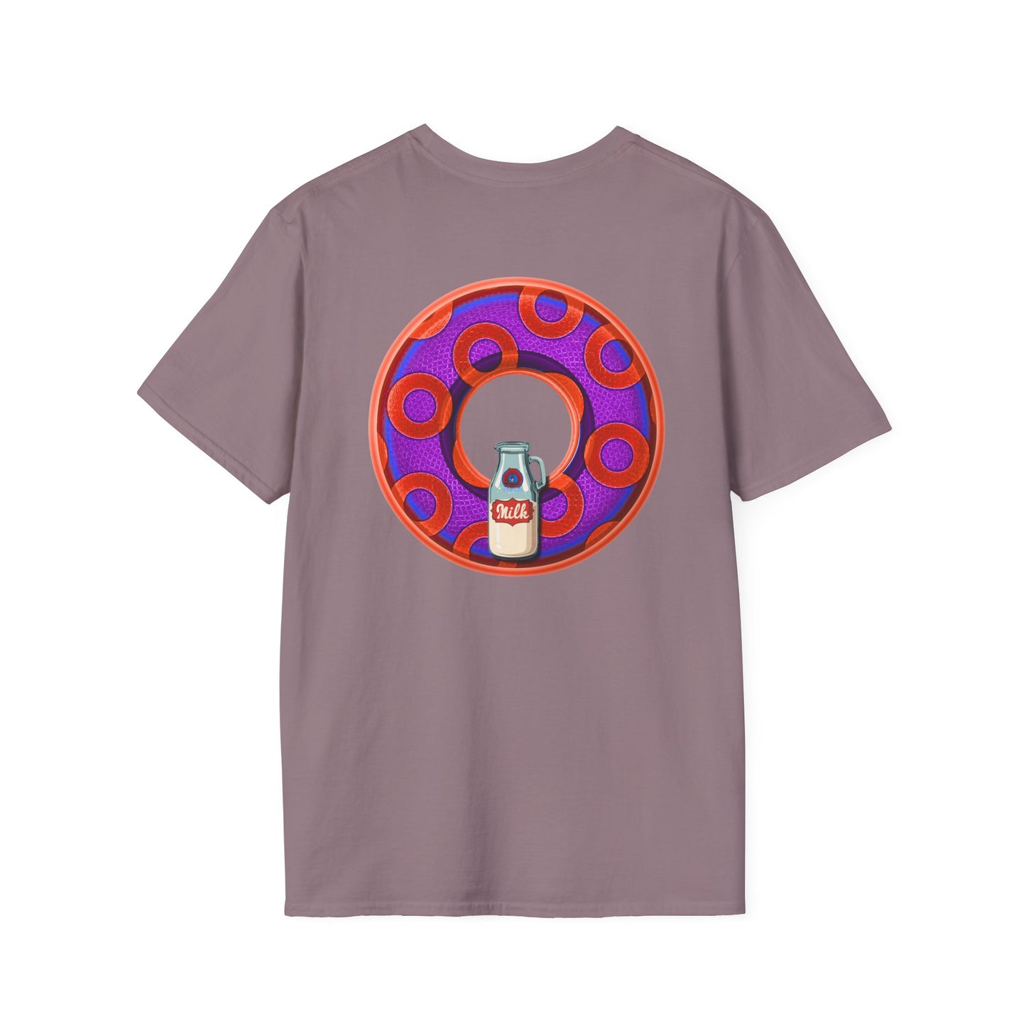 Classic Donut Tee - Unisex Soft-Style - "Wooked Cream - YEMSG Donut " -purple/red rustic paradox donut - variant 6