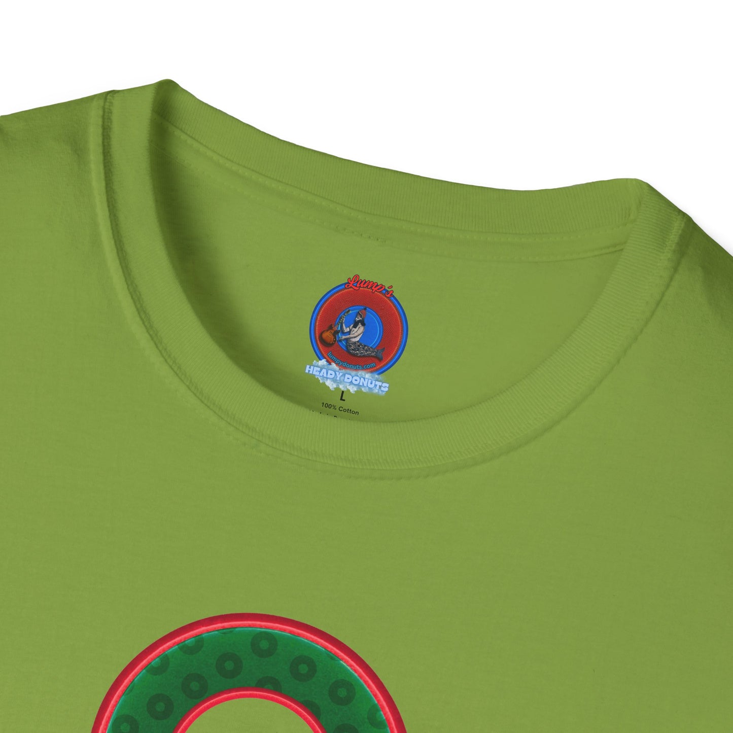 Plain Donuts/Unisex Soft-Style - "Plain Wide Mouthed Paradoxical Donuts" - dark green/red donuts