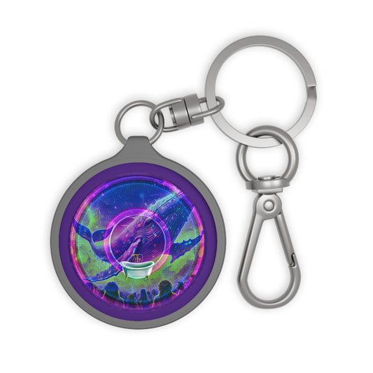 Lumpy Donut Keychain - "A Purple Humpback Whale of a Good Time" - series 1.0 - variant 2 - purple donut