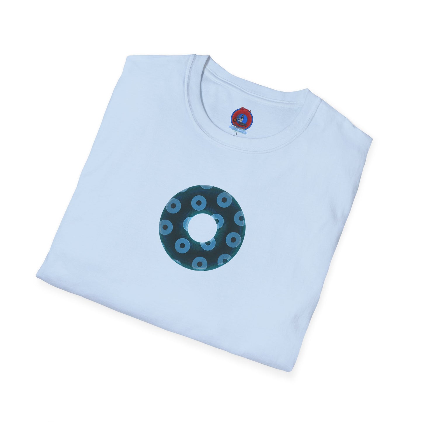 Plain Donuts/Unisex Soft-Style - "Plain Blimpy Paradoxical Donuts" - dark teal/light blue donuts