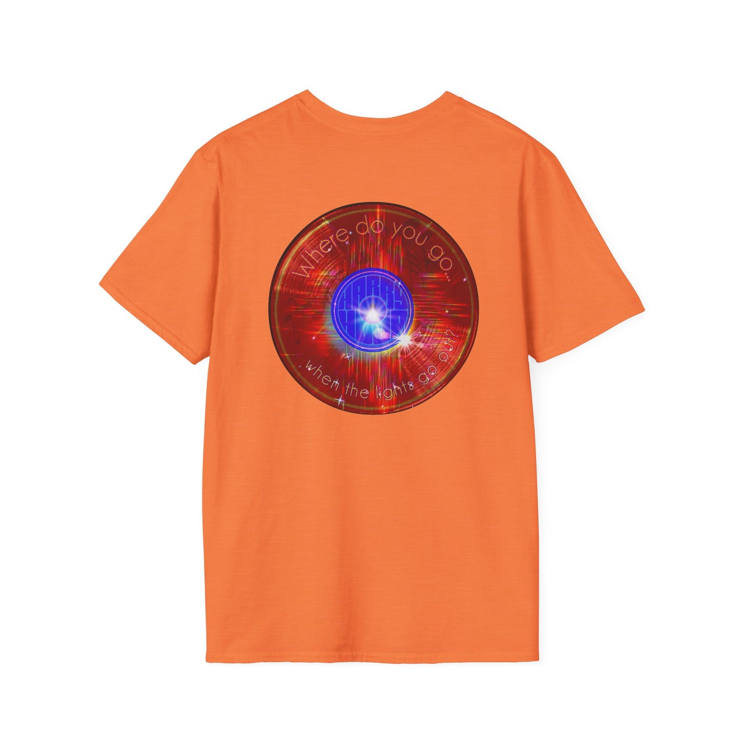 Classic Donut Tee - Unisex Soft-Style - "Harry's Hoodlum Donut" - series 1.0  - variant 1 - red donut/lights on
