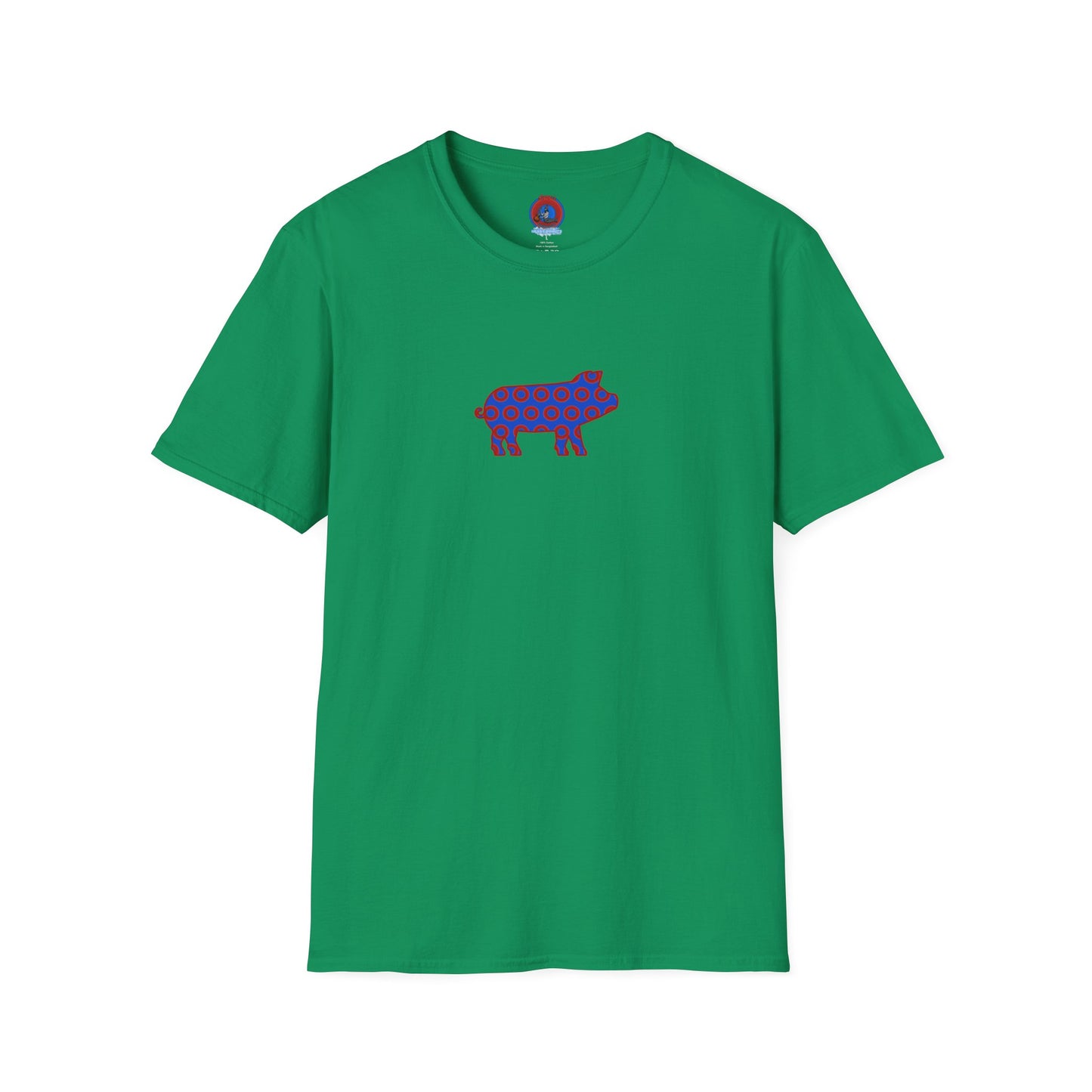 Classic Donut Tee - Unisex Soft-Style - "Guyute's Ugly Donut" - vivid red/blue donut pattern - variant 3