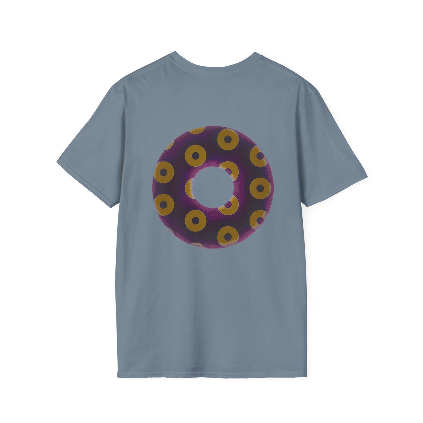 Plain Donuts/Unisex Soft-Style - "Plain Blimpy Paradoxical Donuts" - dark red-purple/dark yellow donuts