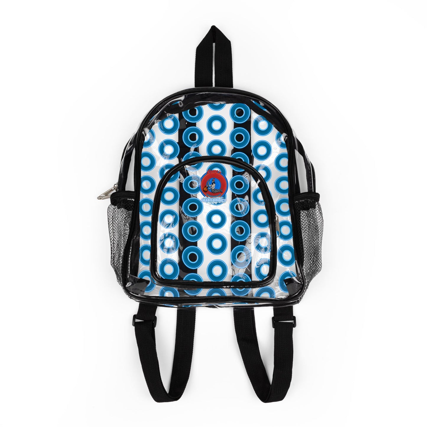 Lumpy Clear Pack/Concert Buddy - Plain Rustic Donut Print - blue/light blue