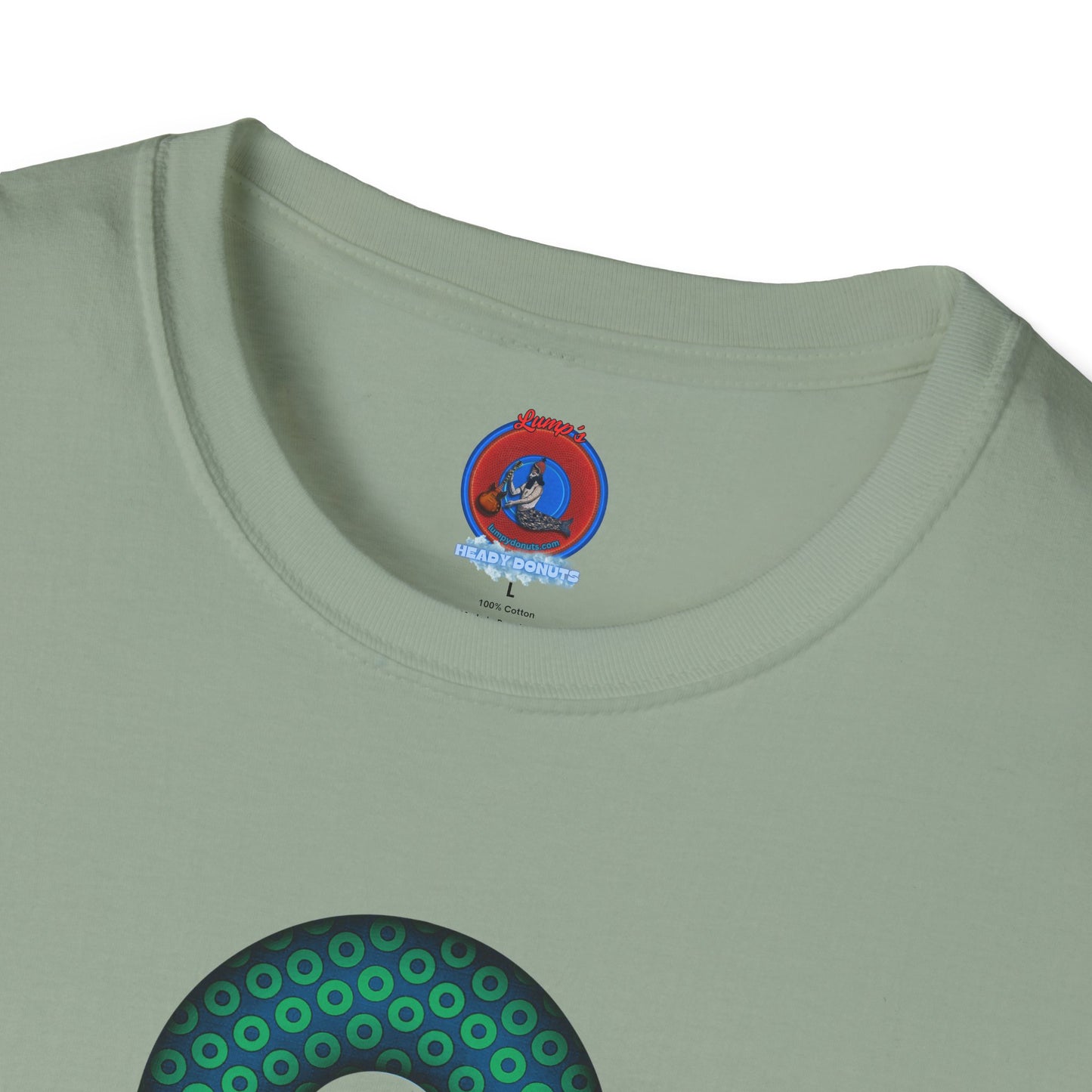 Plain Donuts/Unisex Soft-Style - "Plain Paradoxical Grided Donuts" - light green/midnight teal donuts