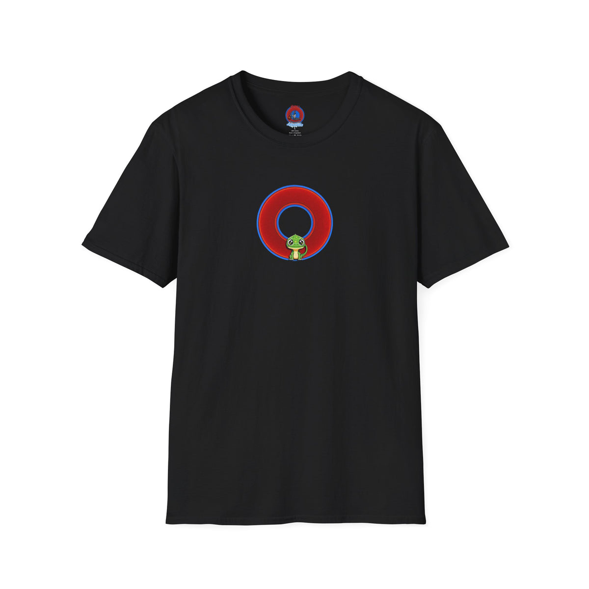 Classic Donut Tee - Unisex Soft-Style - "Little Baby Rutherford's Splendorous Tee" - vivid red donut