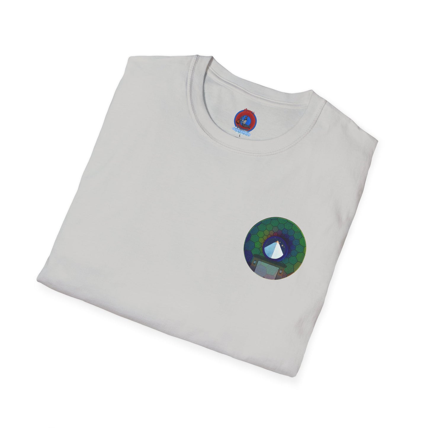 Classic Donut Tee - Unisex Soft-Style - "Limestone Donuts so Large" - variant 8 - green hexadonut w/garage