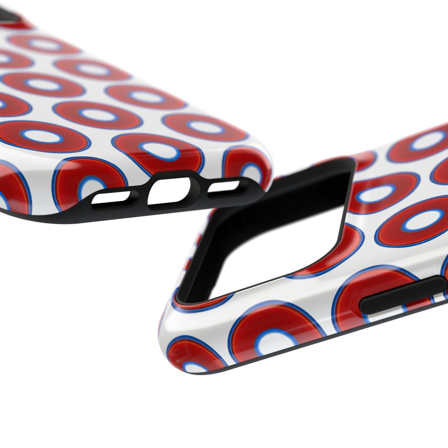 Impact-Resistant Lumpy Donut Case - red vivid donut print w/white background