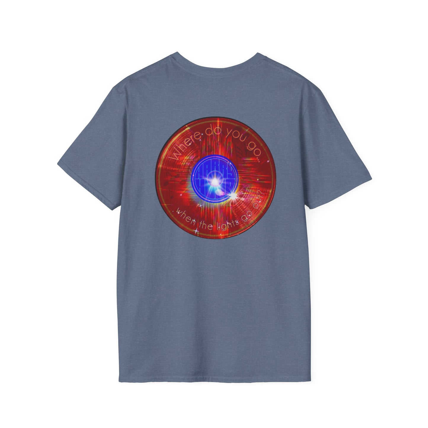 Classic Donut Tee - Unisex Soft-Style - "Harry's Hoodlum Donut" - series 1.0  - variant 1 - red donut/lights on