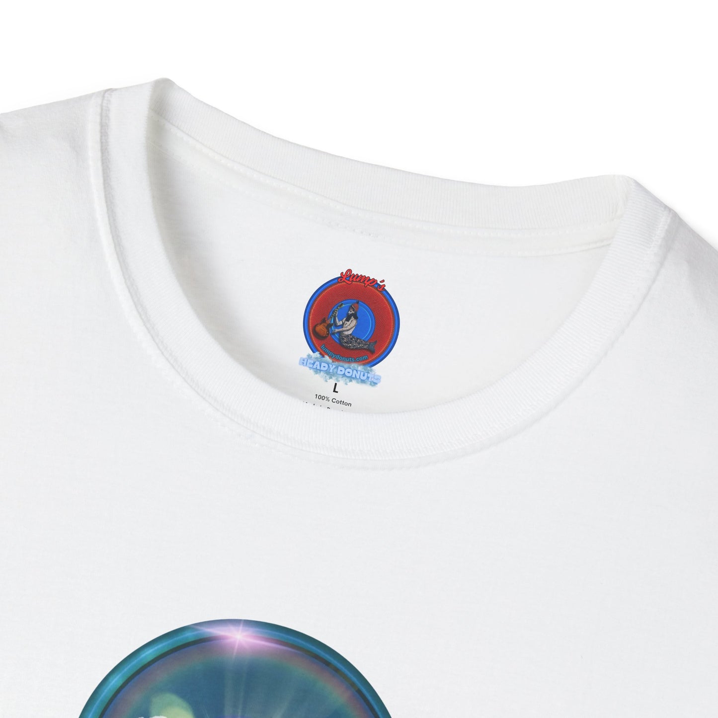 Classic Donut Tee - Unisex Soft-Style - "The Original Divided Donut' - light blue sky donut
