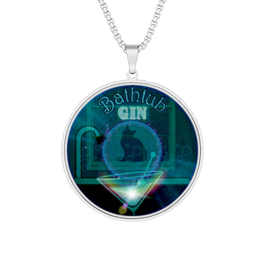 Lump's Heady Donut Necklace - 1" x 1" Stainless Steel Pendant - "Wendy's Preferred Donut Pendant" - vivid record donut