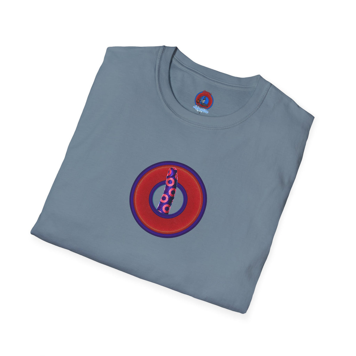 Classic Donut Tee - Unisex Soft-Style - "Sir Richard's Phamous Donut" - series 1.0  - variant 2 - red/blue paradox donut