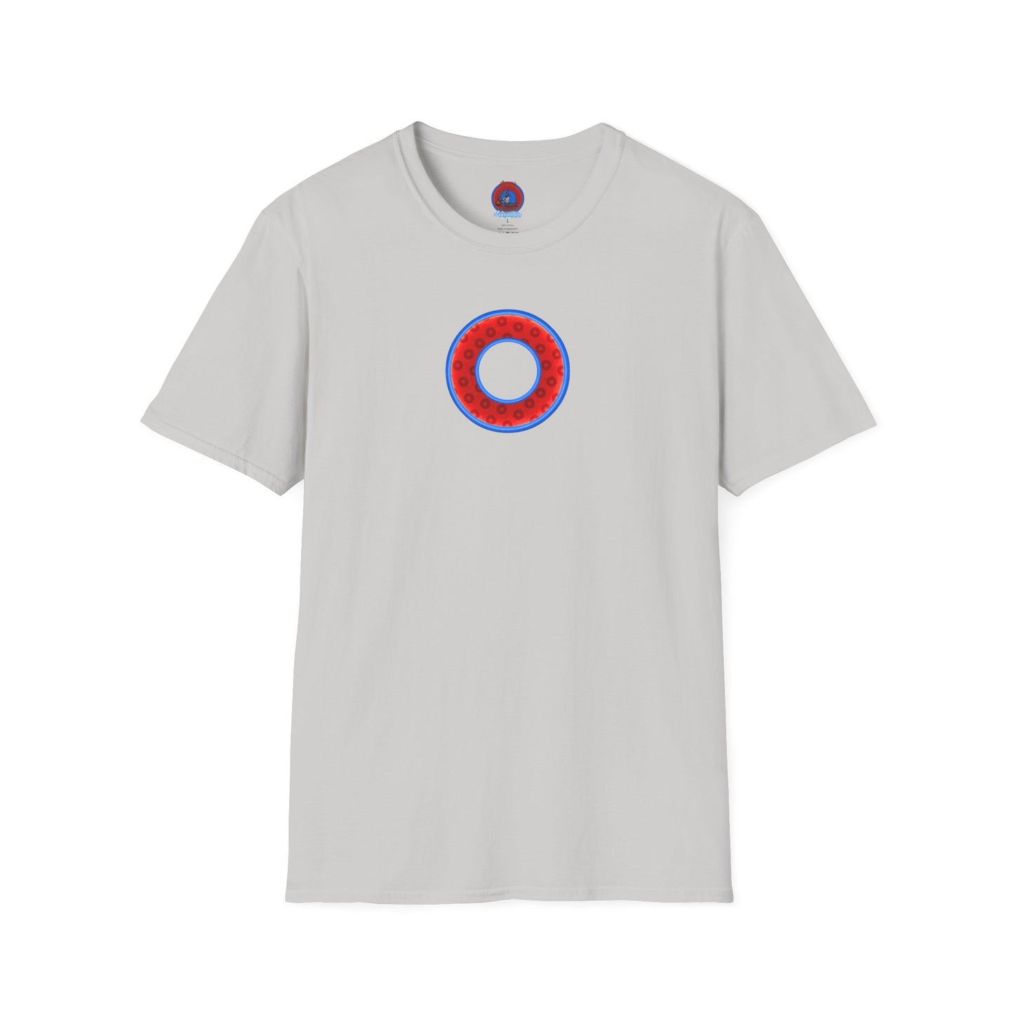 Plain Donuts/Unisex Soft-Style - "Plain Wide Mouthed Paradoxical Donuts" - red/medium royal blue donuts