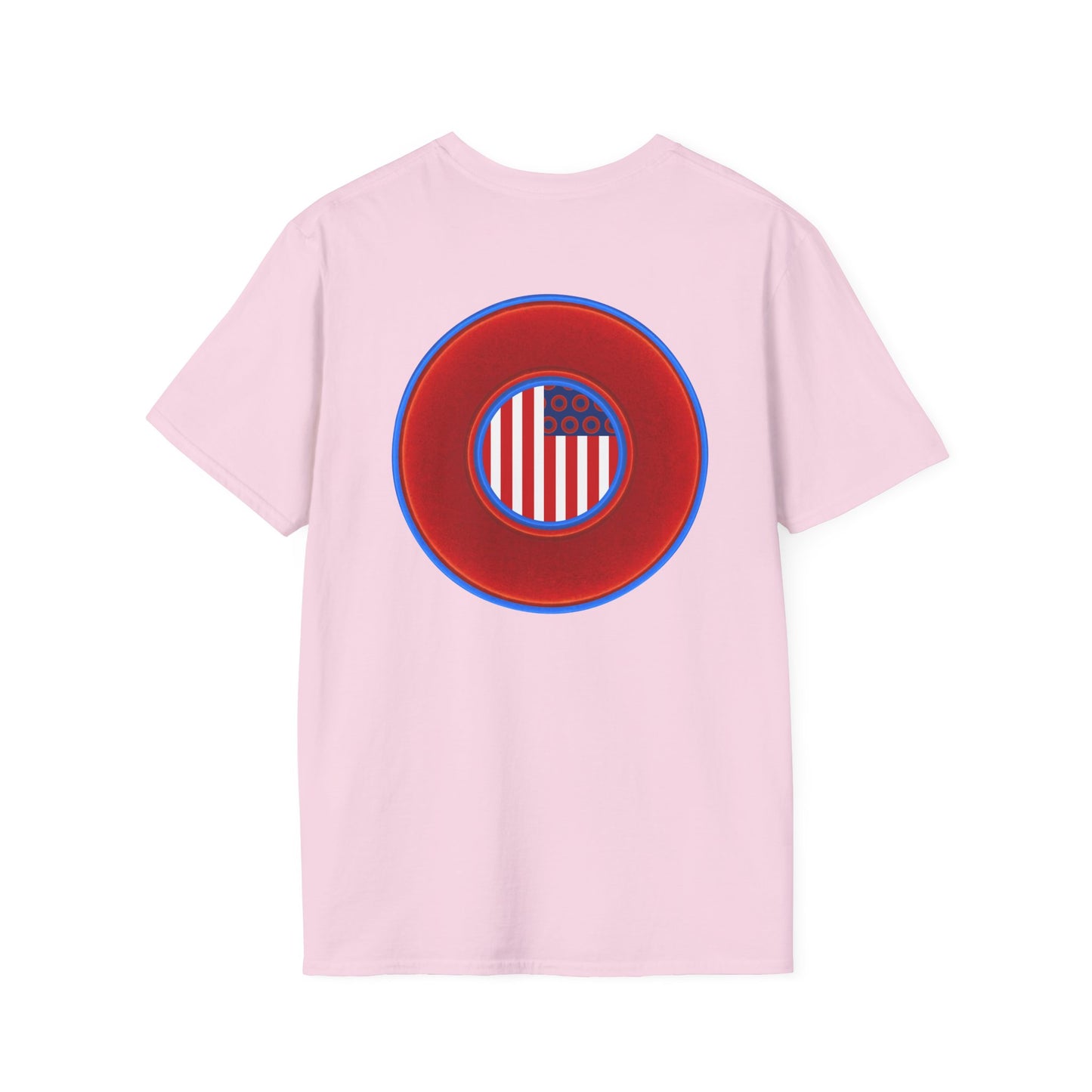 Classic Donut Tee - Unisex Soft-Style - "One Indivisible Donut" - vivid red phreedom donut - variant 1