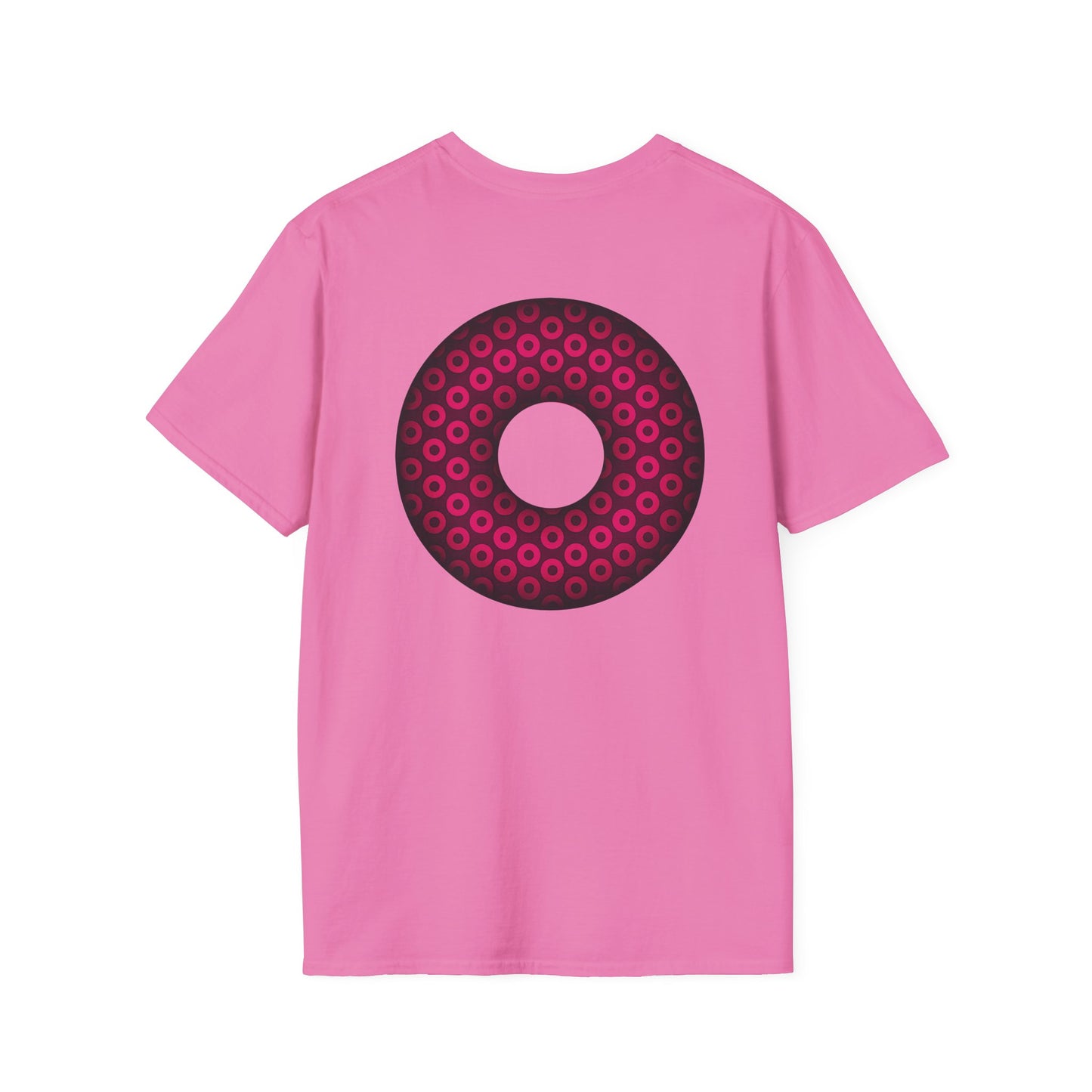Plain Donuts/Unisex Soft-Style - "Plain Paradoxical Grided Donuts" - pink/burgundy donuts