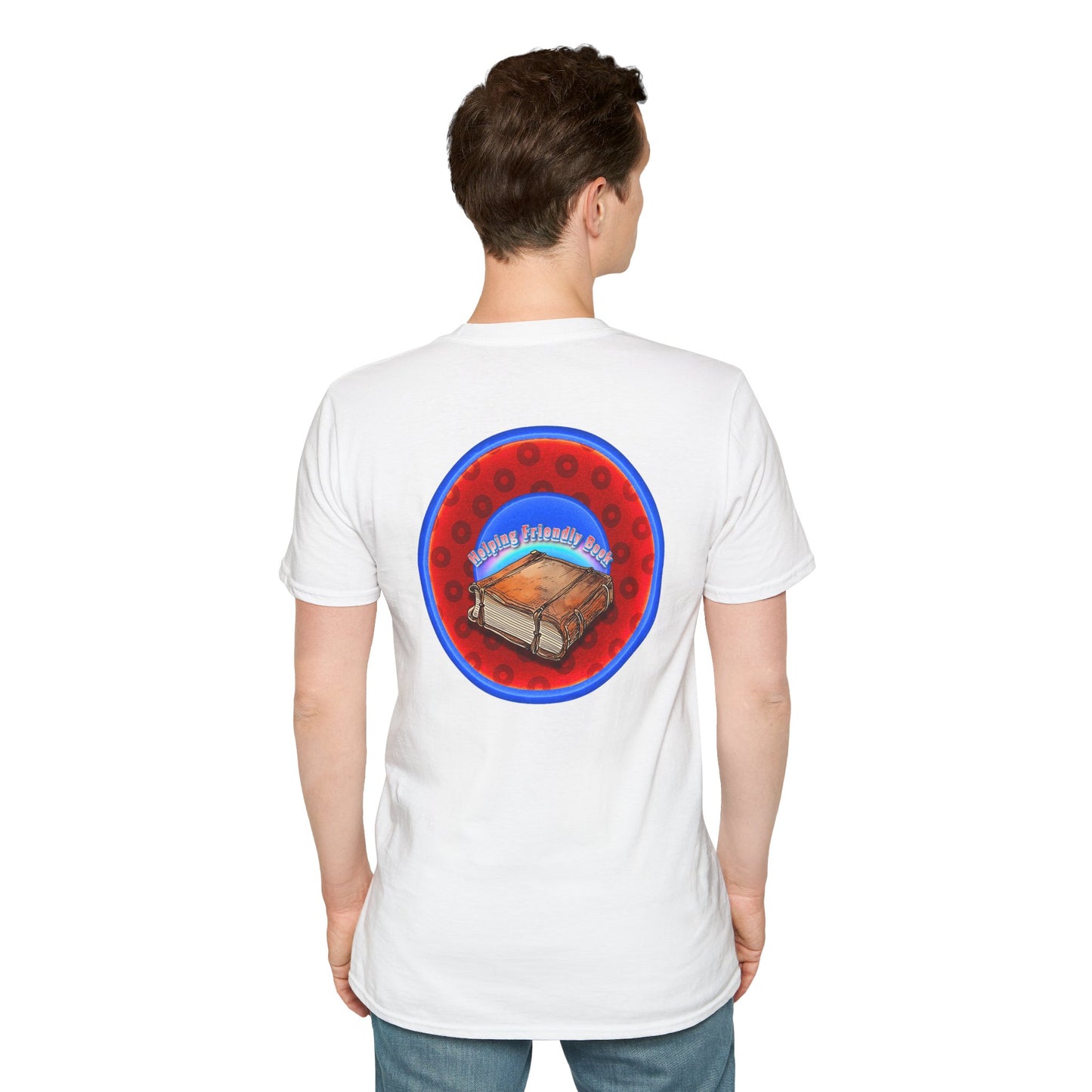 Classic Donut Tee - Unisex Soft-Style - "Read the F'ing Donut" - red/blue paradoxical donut - variant 2