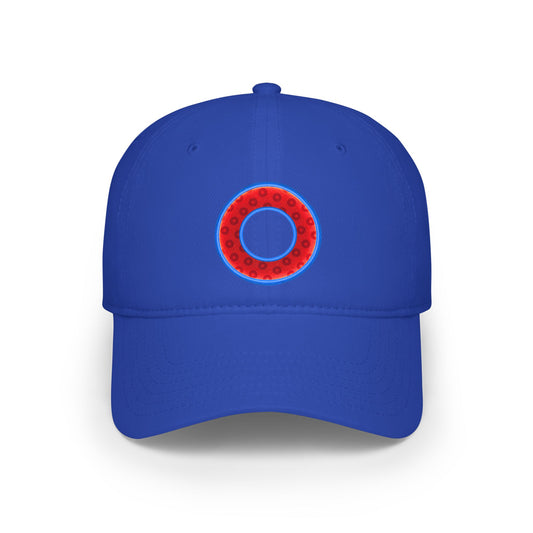 Lumpy Donut Baseball Cap - "Plain Paradoxical Wide Mouth Donut Cap" - paradoxical red/blue wide mouth donut w/ - variant 2