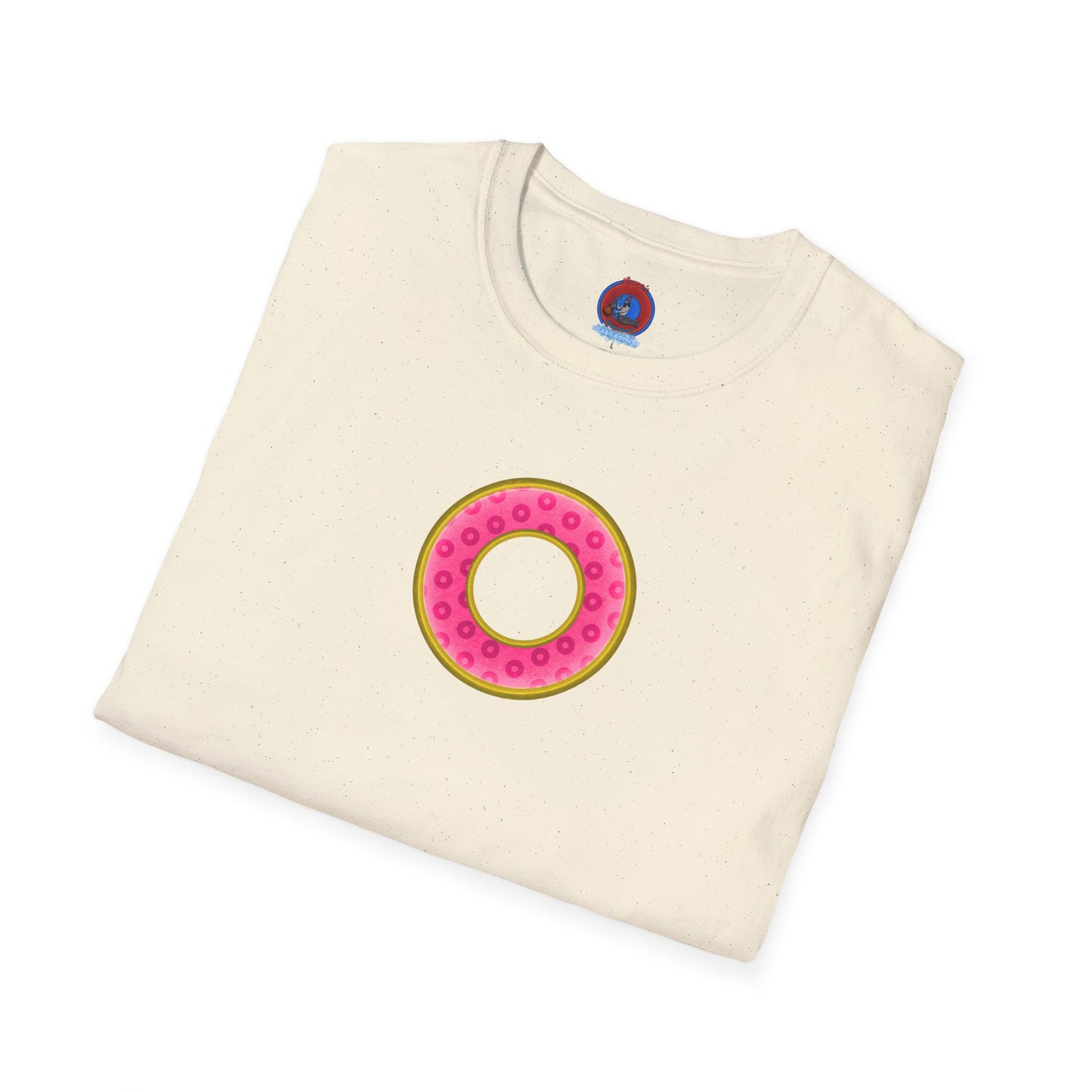Plain Donuts/Unisex Soft-Style - "Plain Wide Mouthed Paradoxical Donuts" - pink/gold donuts