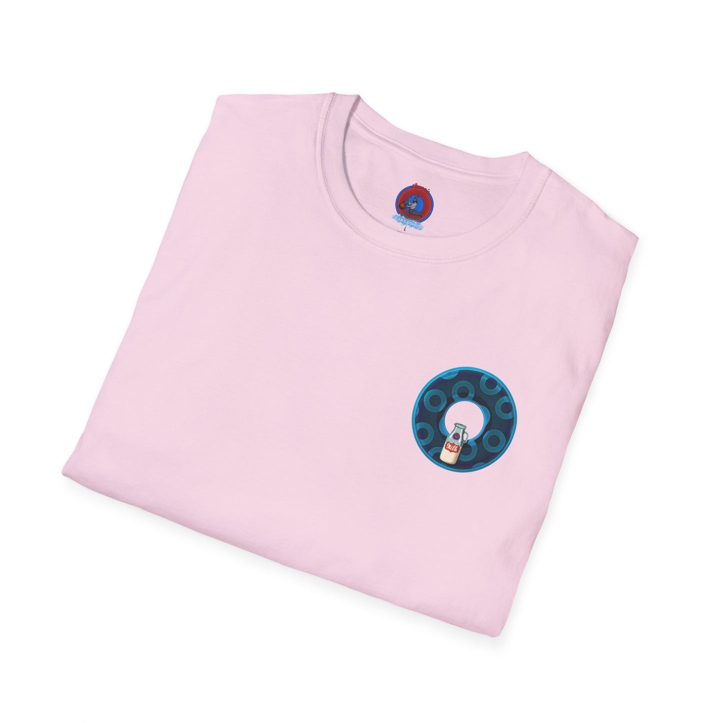 Classic Donut Tee - Unisex Soft-Style - "Wooked Cream - YEMSG Donut " - blue/teal rustic paradox donut - variant 7