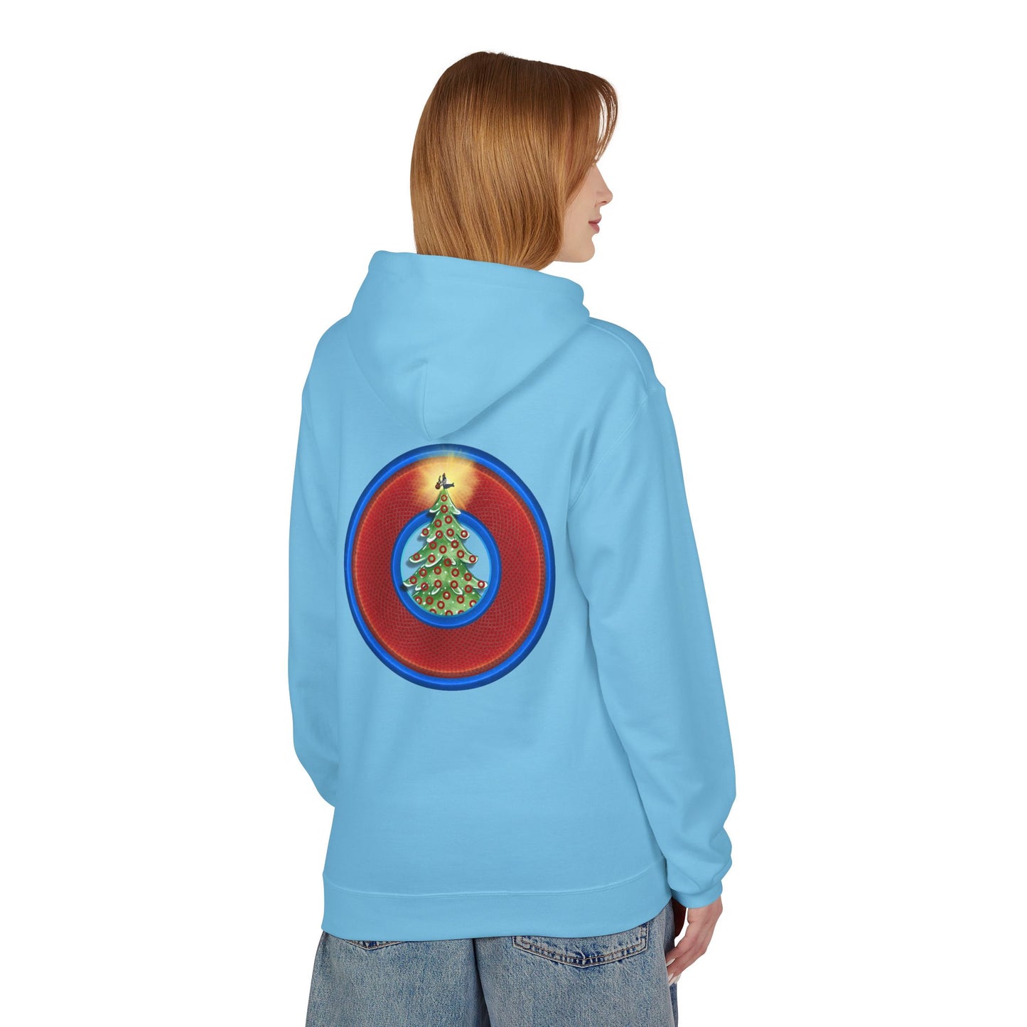 Fleece Harry Hoodies [Midweight Soft-style] - "It's Always Phishmas in Philly" - red rustic donut