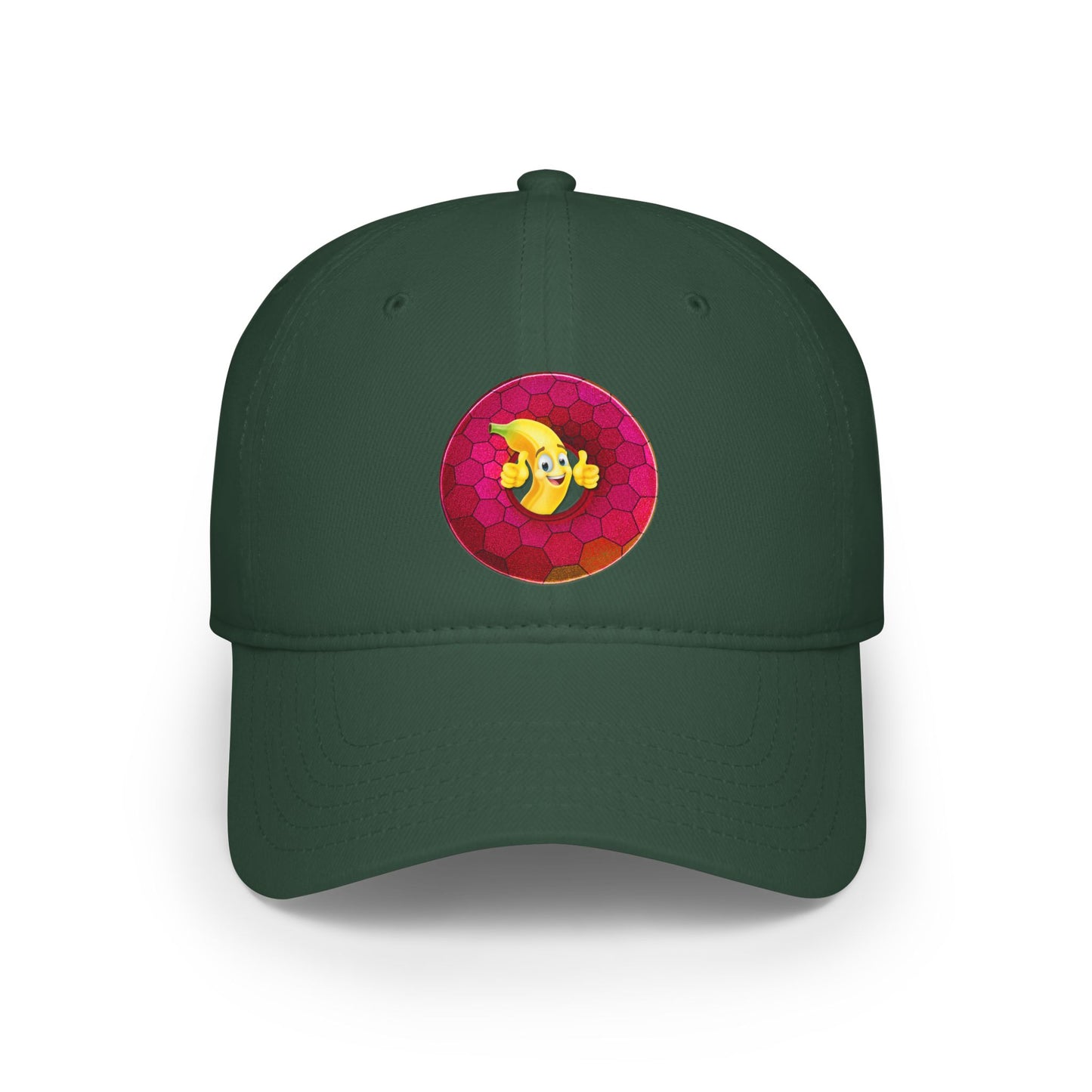 Lumpy Donut Baseball Cap - "This Donut Hat is Bananas" - variant 5 - magenta hexadonut w/