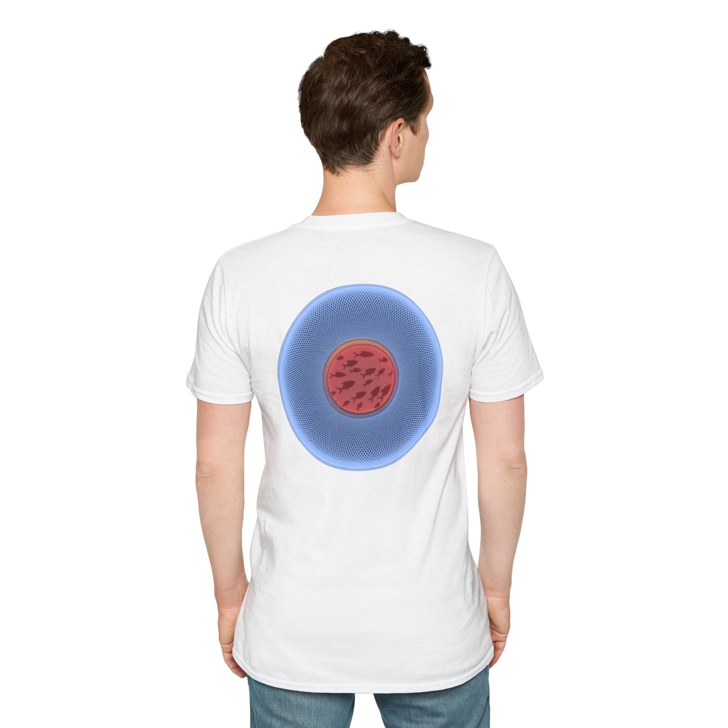 Classic Donut Tee - Unisex Soft-Style - "Swimming By" - variant 2 - blue phatty donut - series 1.0