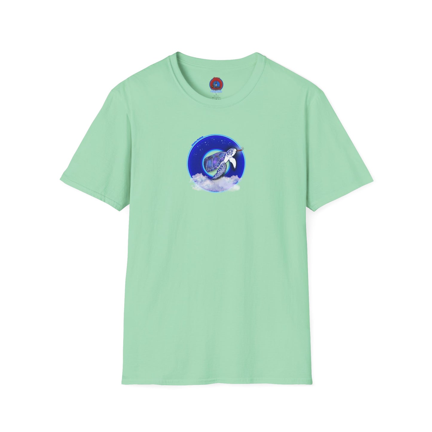 Classic Donut Tee - Unisex Soft-Style - "Clueless Wallob's Donuts" - vivid blue sky donut