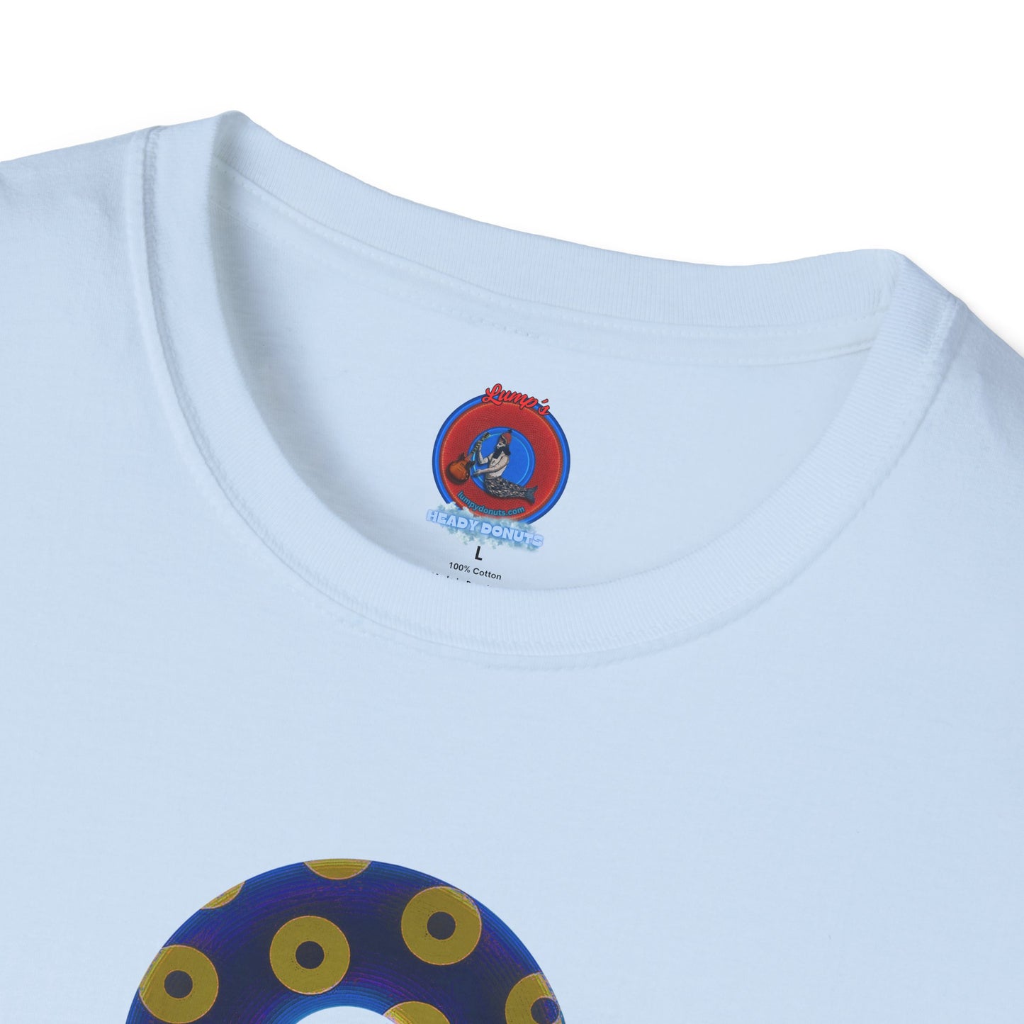 Plain Donuts/Unisex Soft-Style - "Plain Blimpy Paradoxical Donuts" - dark royal blue/yellow donuts