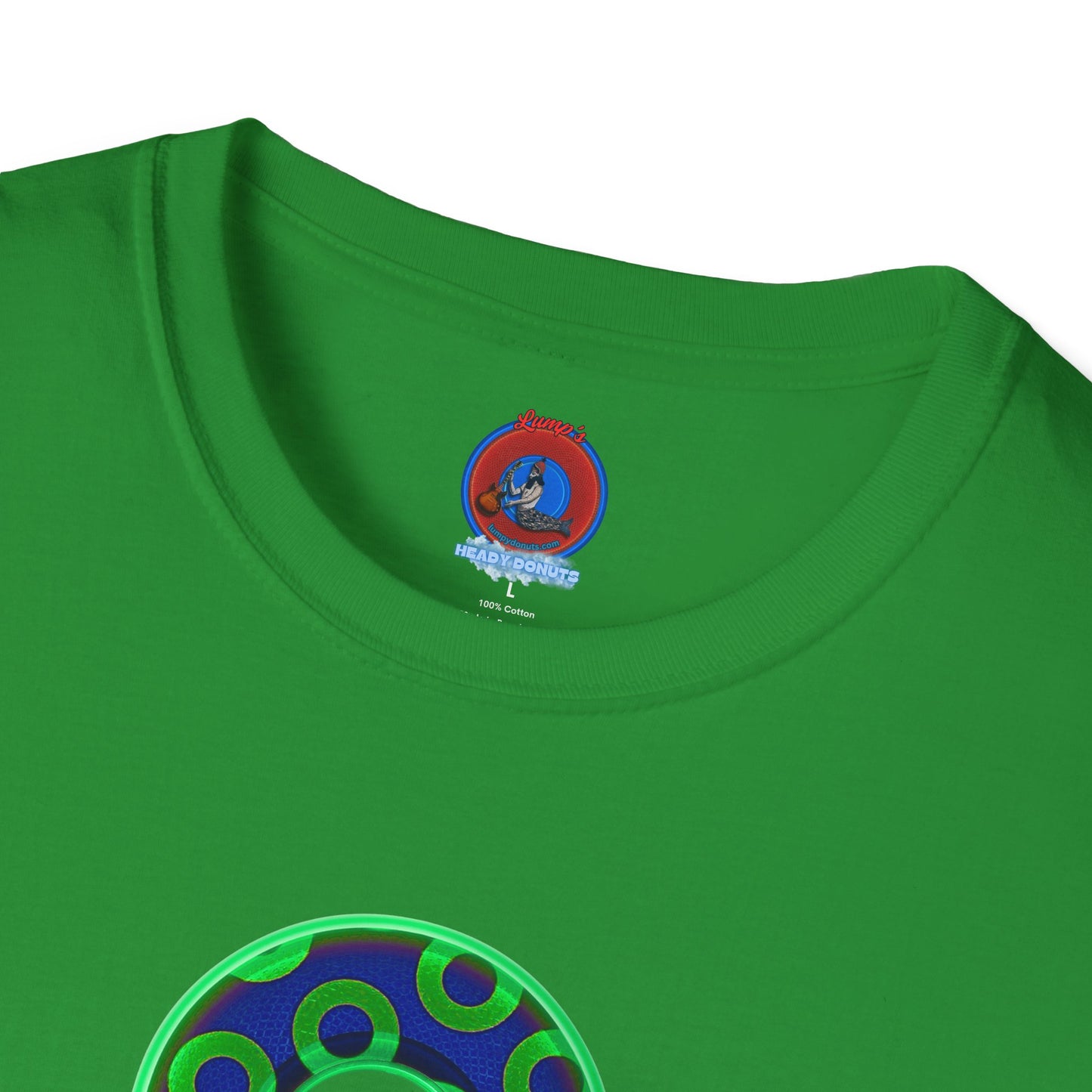 Plain Donuts/Unisex Soft-Style - "Plain Rustic Paradoxical Donuts" - light green/dark blue donuts
