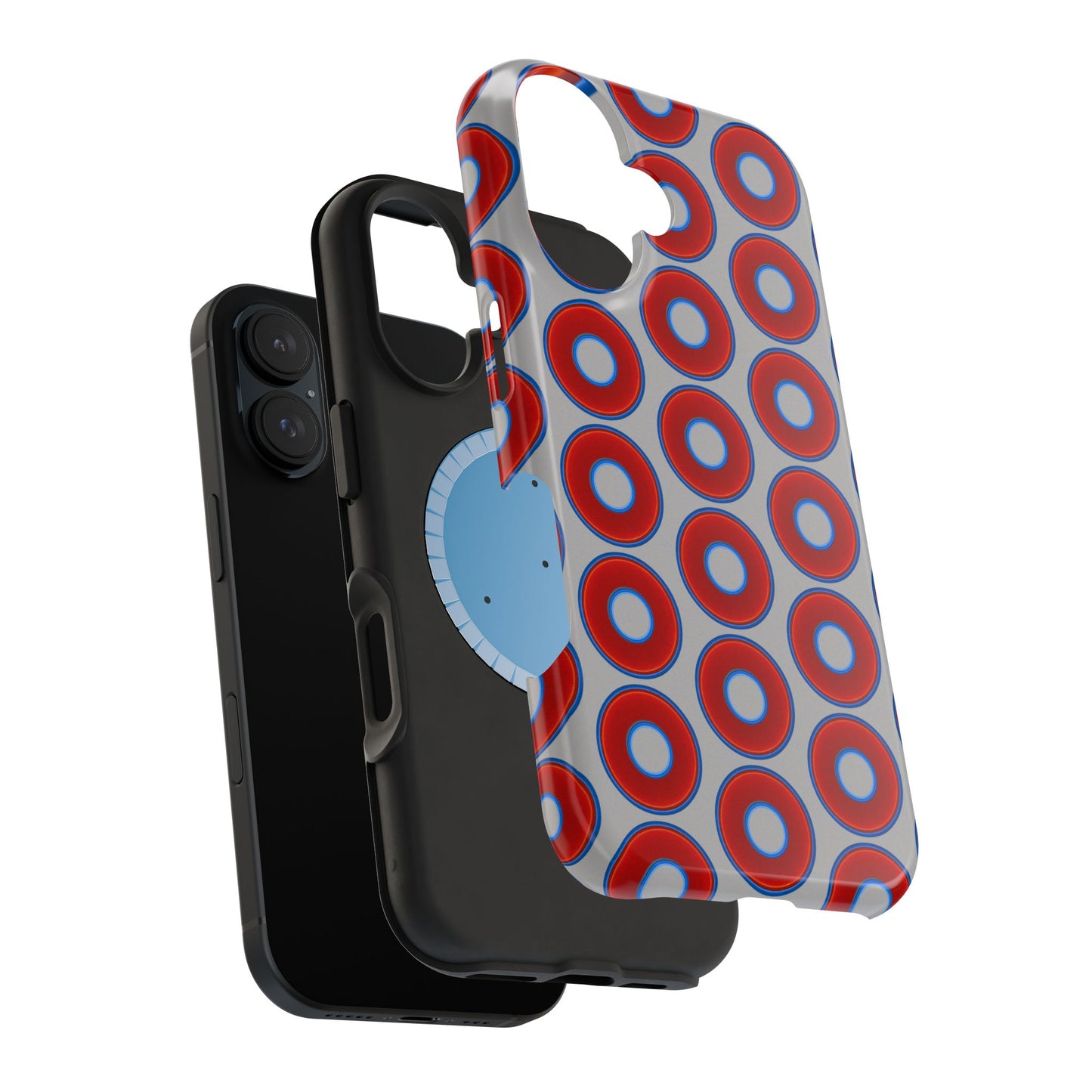 Magnetic Tough Donut Case - red vivid donut print w/light gray background