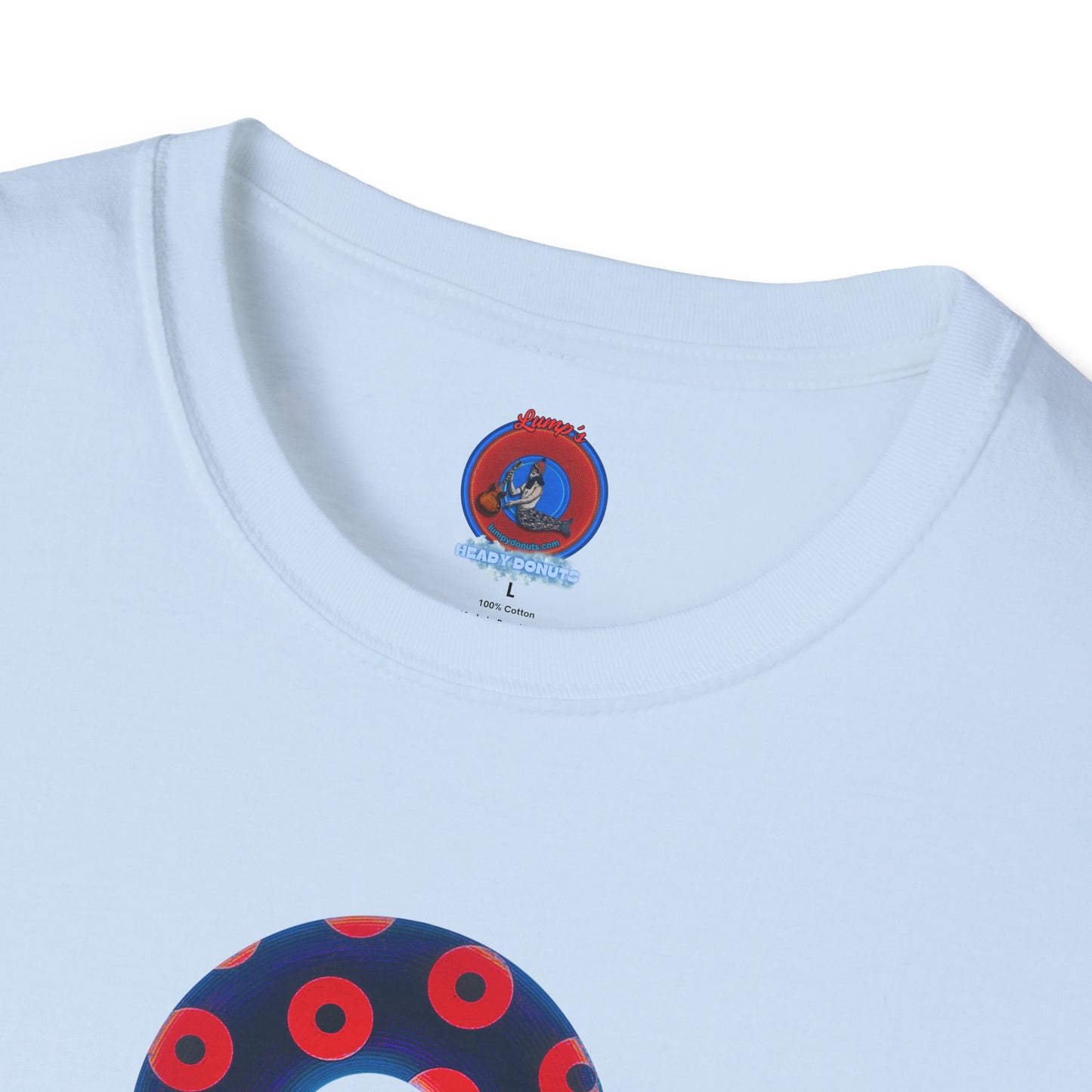 Plain Donuts/Unisex Soft-Style - "Plain Blimpy Paradoxical Donuts" - dark navy/bright red donuts