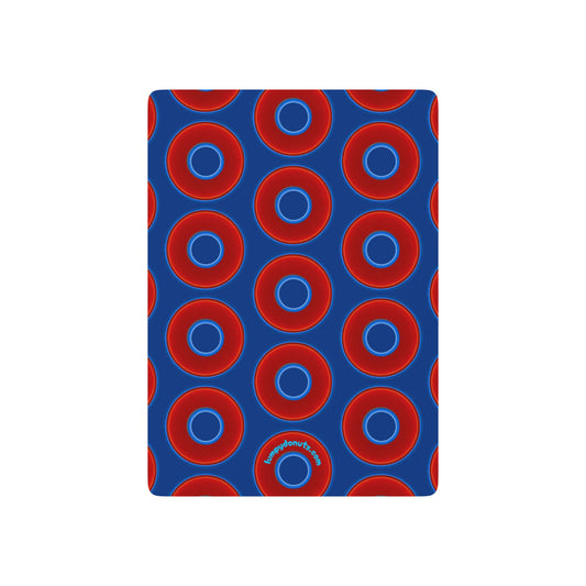 Lumpy Donut Playing Decks - 52-cards of red vivid donuts w/dark blue background