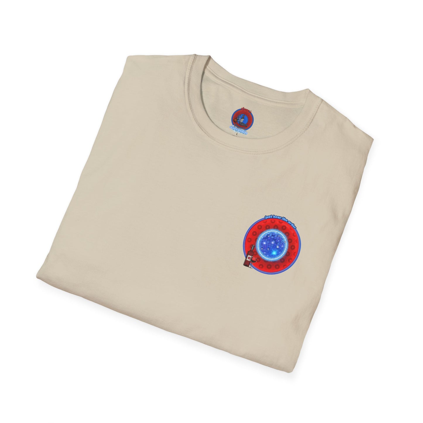 Classic Donut Tee - Unisex Soft-Style - "The Skipper's Donut" - red/blue paradoxical widemouthed donut