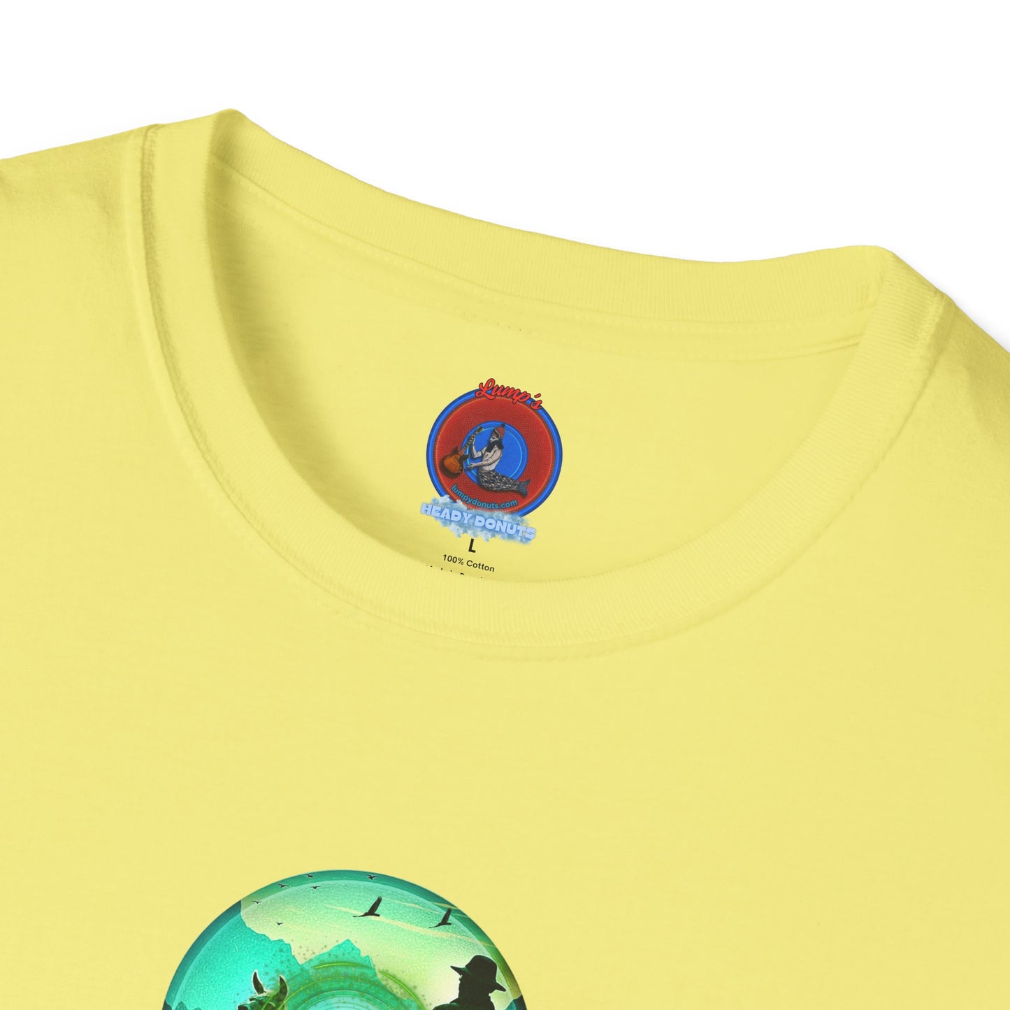 Lumpy Coffee Traders Tee - Unisex Soft-Style - "Taboo, taboot!" - paradoxical logo donut - variant 2 - taboo, taboot front/logo back