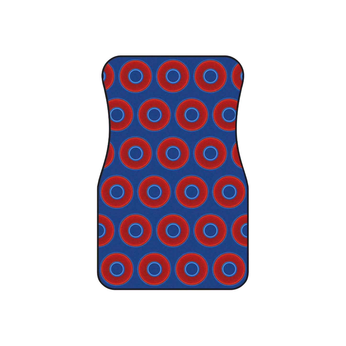 Contacted Car Mats - Set of 2/Front - vivid donut print w/dark blue background