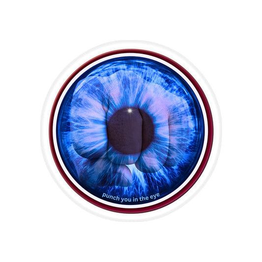 Donut Bumper/Outdoor Sticker - "The Eye Sore Donut Sticker" - series 1.0 - variant 2 - w/words - [Die-Cut] 6"x 6"